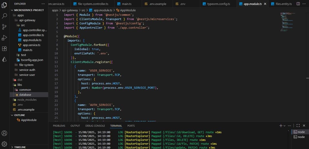 Imagem do projeto Backend - Arquitetura de Microserviços